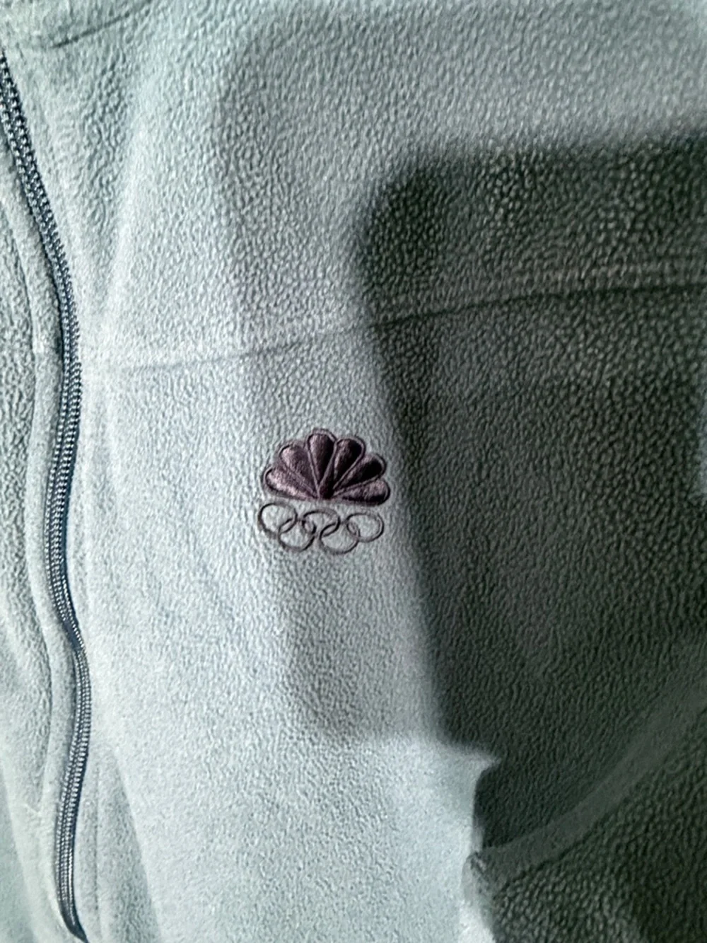 Nike Fit Therma Blue Full Zip Fleece Jacket Women Large Olympic Embroidered Logo